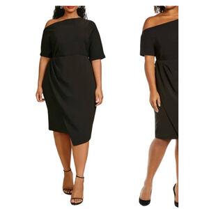 11 Honore dress black Adeline One shoulder size 12